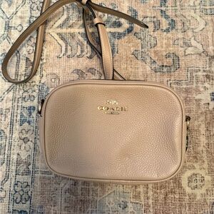 Coach Mini Jamie Camera Bag Crossbody Beige Leather